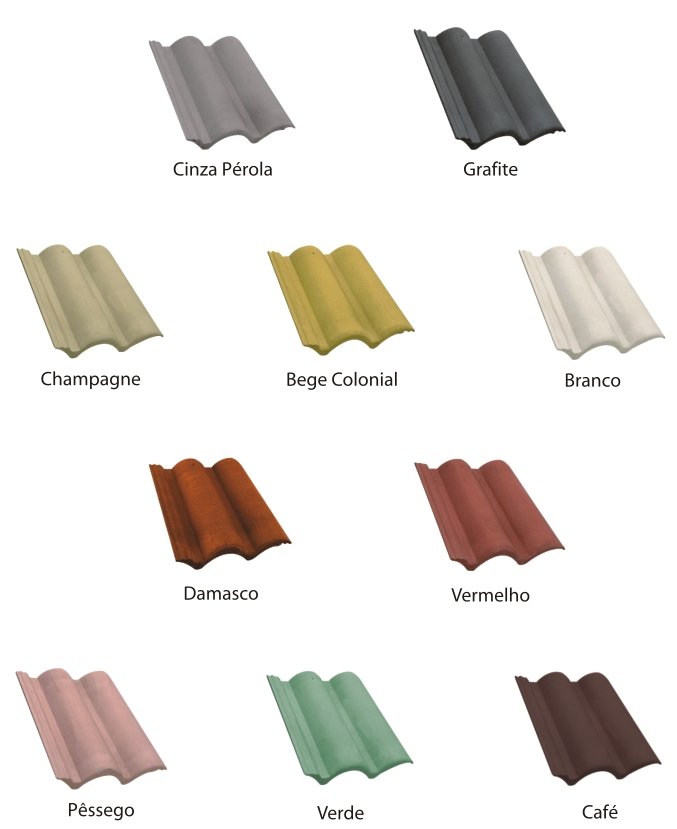 cores disponiveis para telha de concreto kato